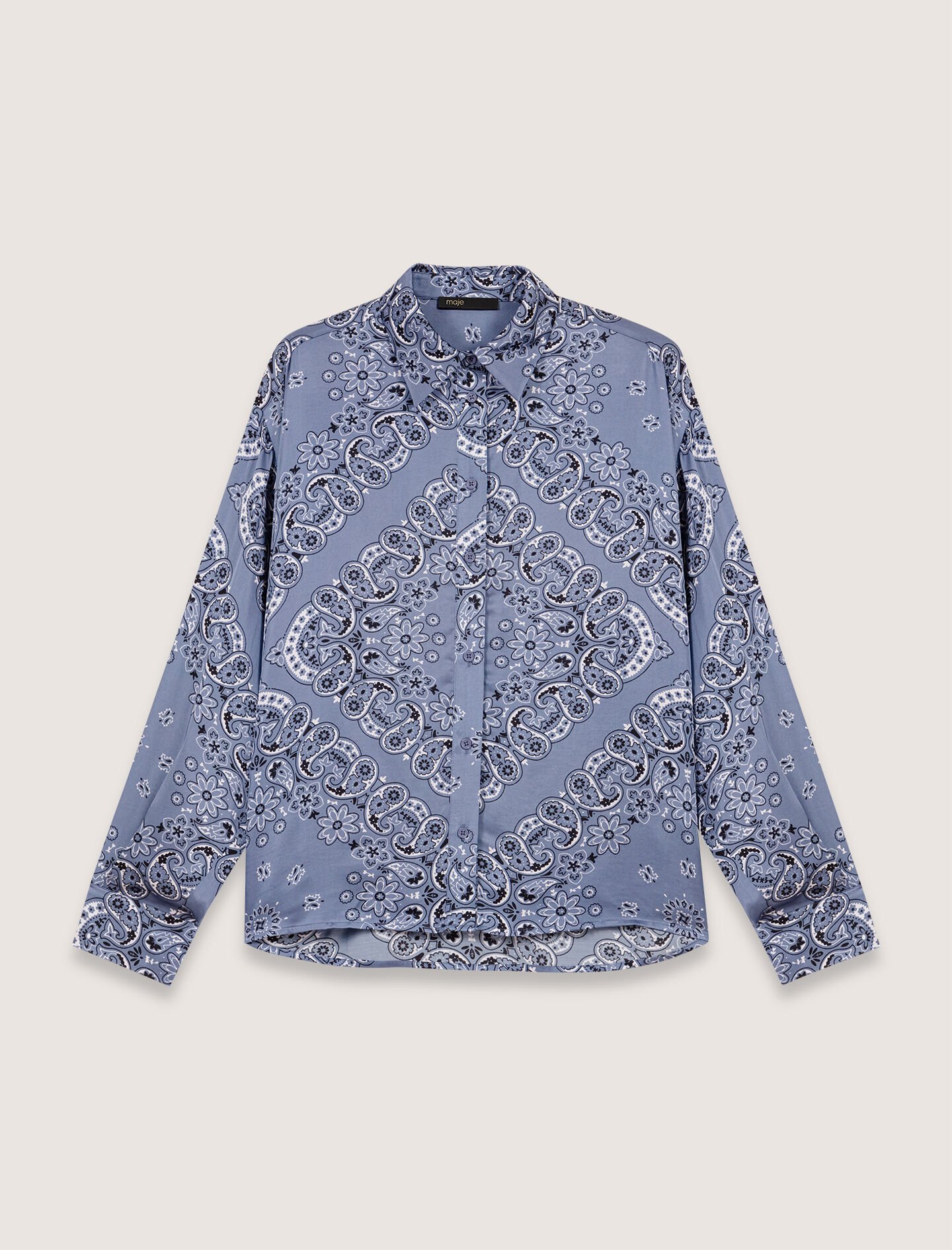 Flowing printed shirt Blue For Women | Maje Flowing printed shirt Blue For Women | Maje