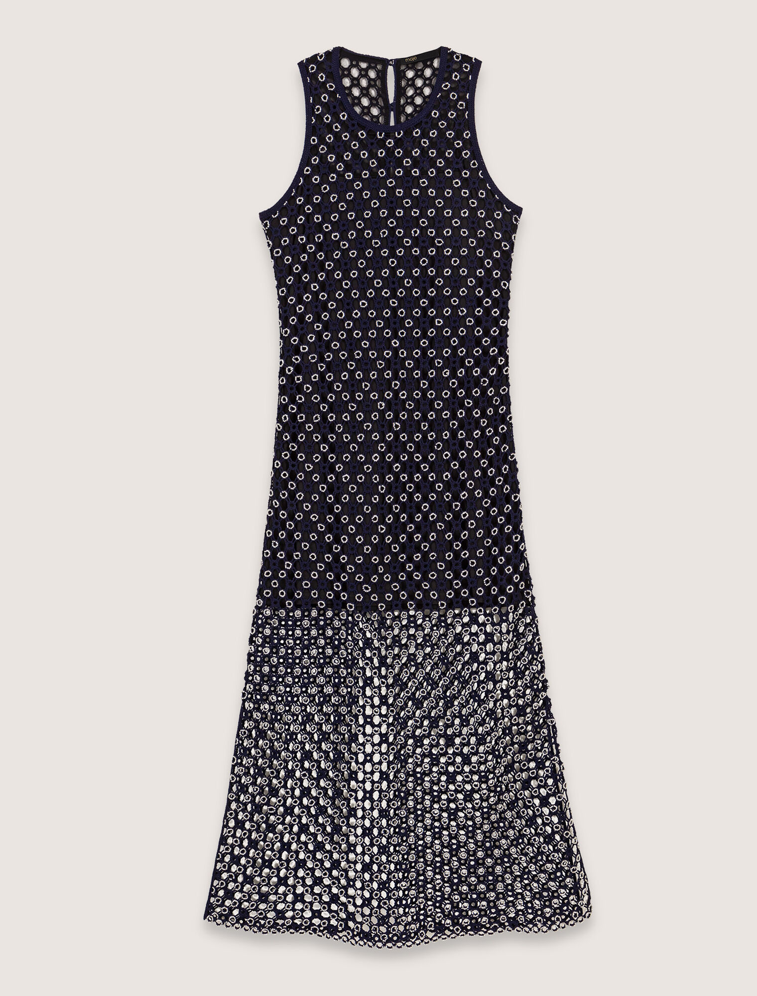 Beaded crochet maxi dress