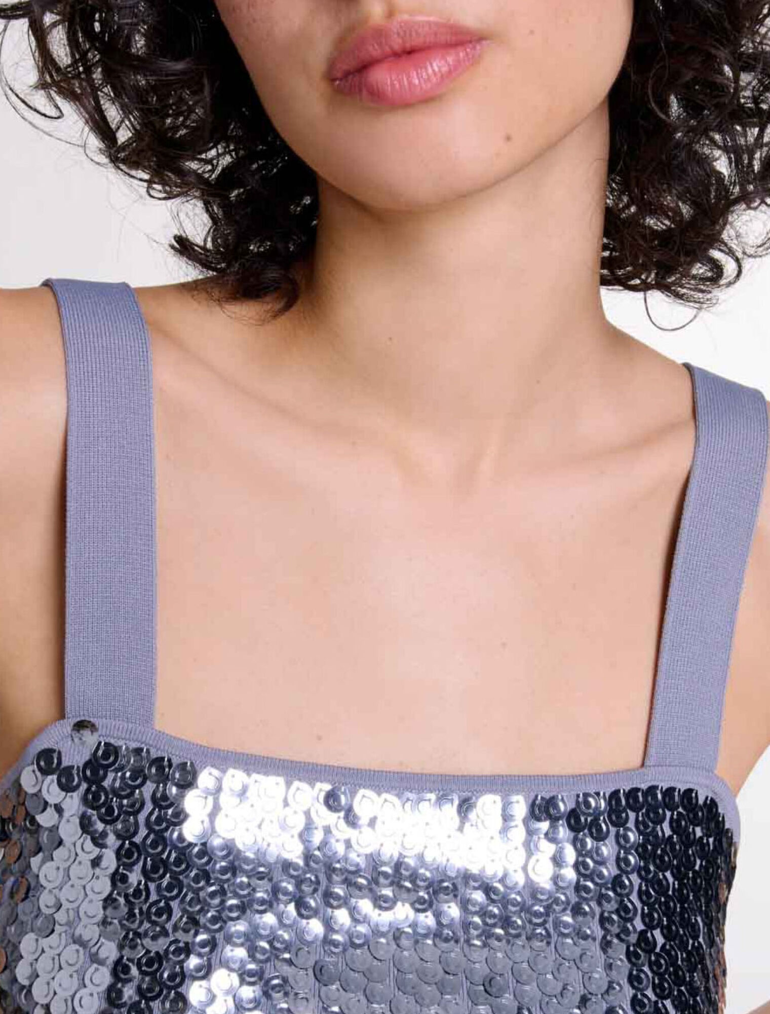 Sequinned knit top