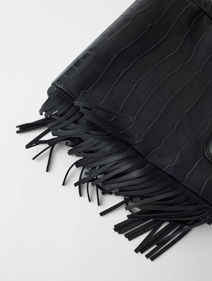 M bag in crocodile-effect leather