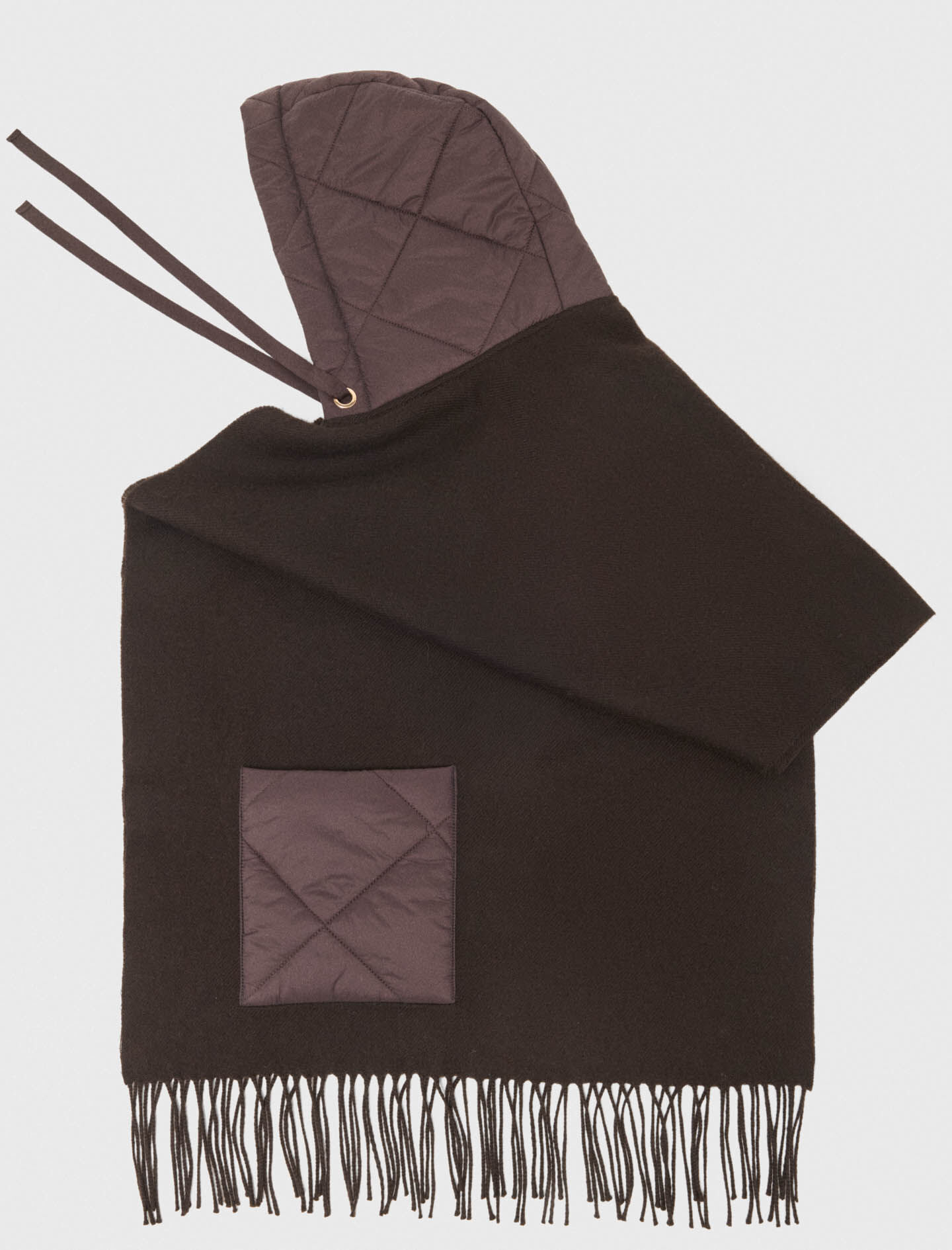 Hooded wool scarf Brown For Women | Maje