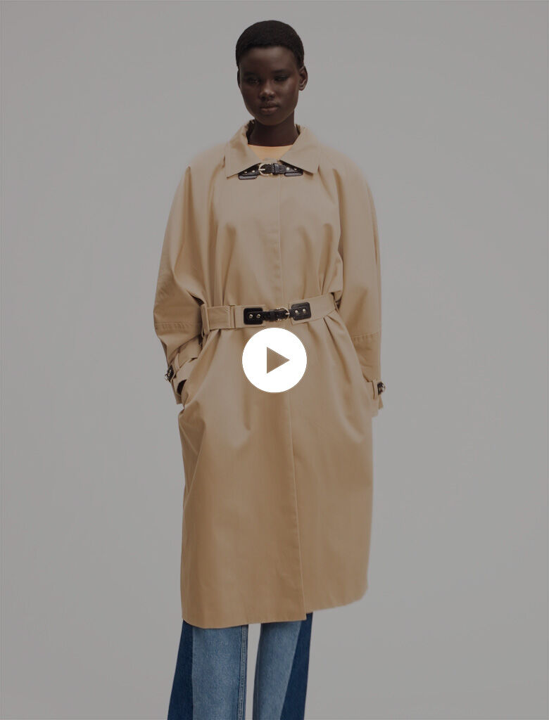 Long trench coat Brown For Women | Maje