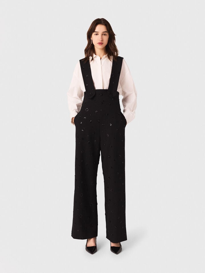 Embroidered trousers with braces Embroidered trousers with braces