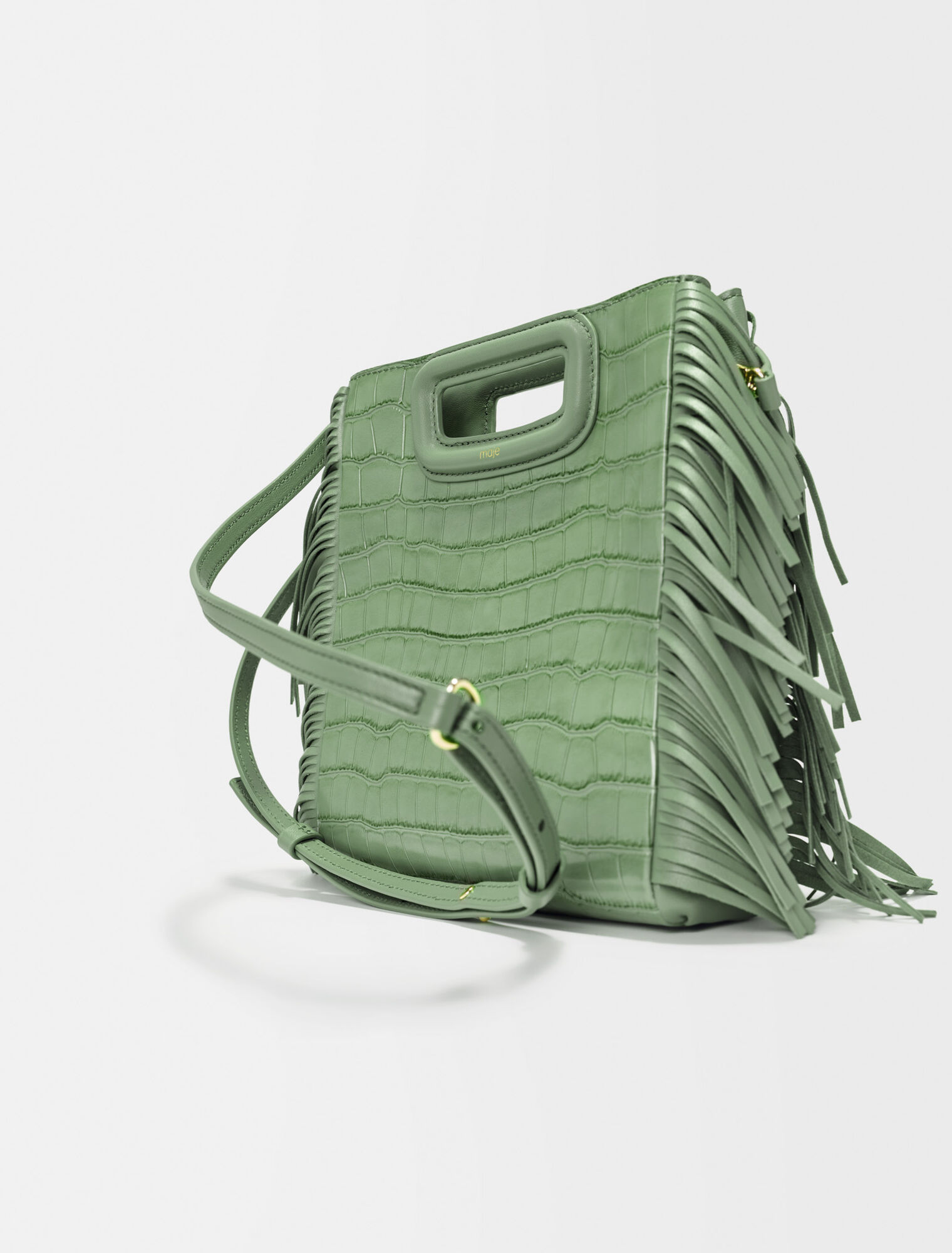 M bag in crocodile-effect leather