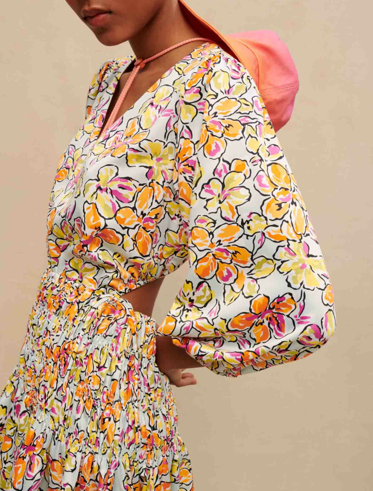 Short floral printed dress