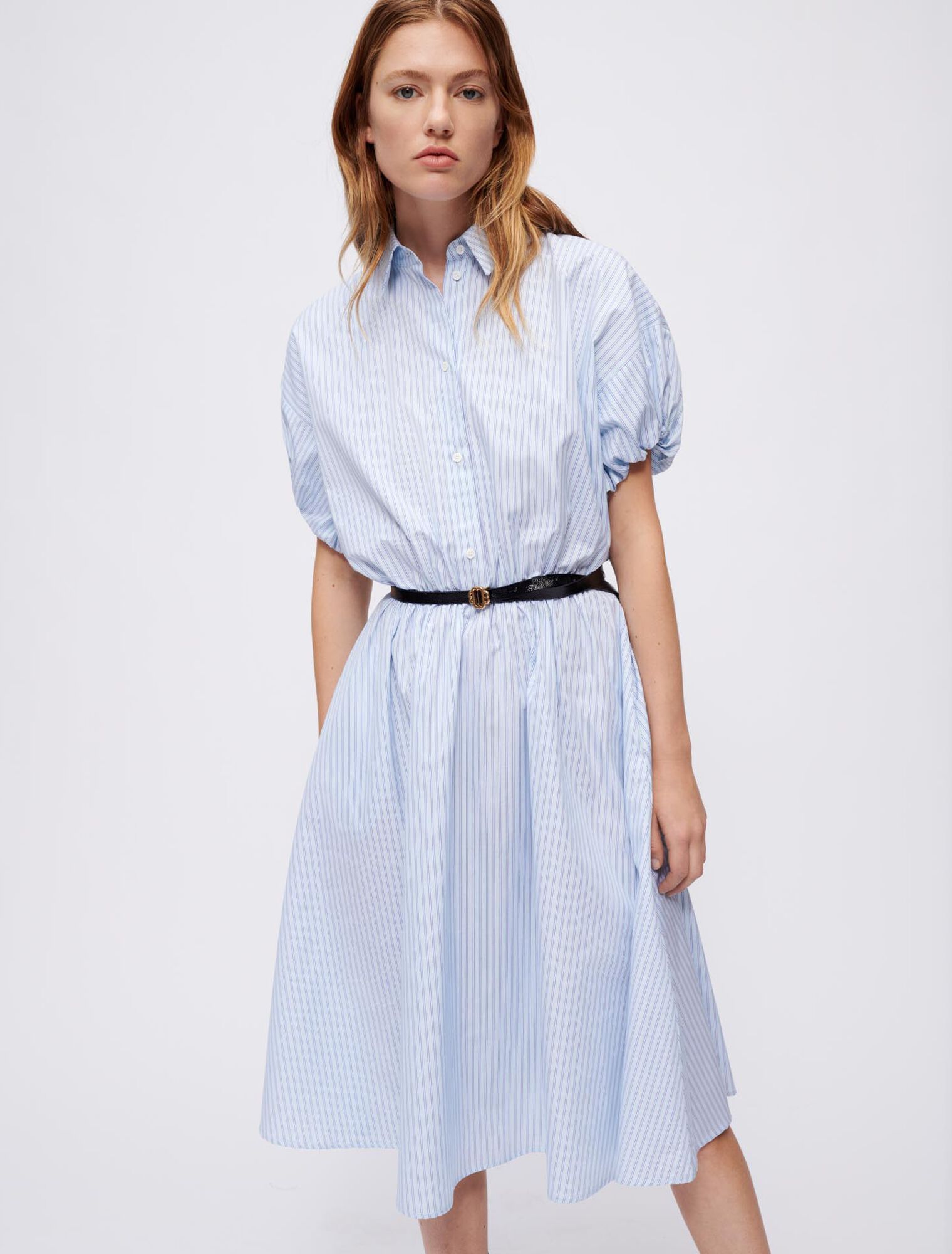 Narrow belt in black patent leather