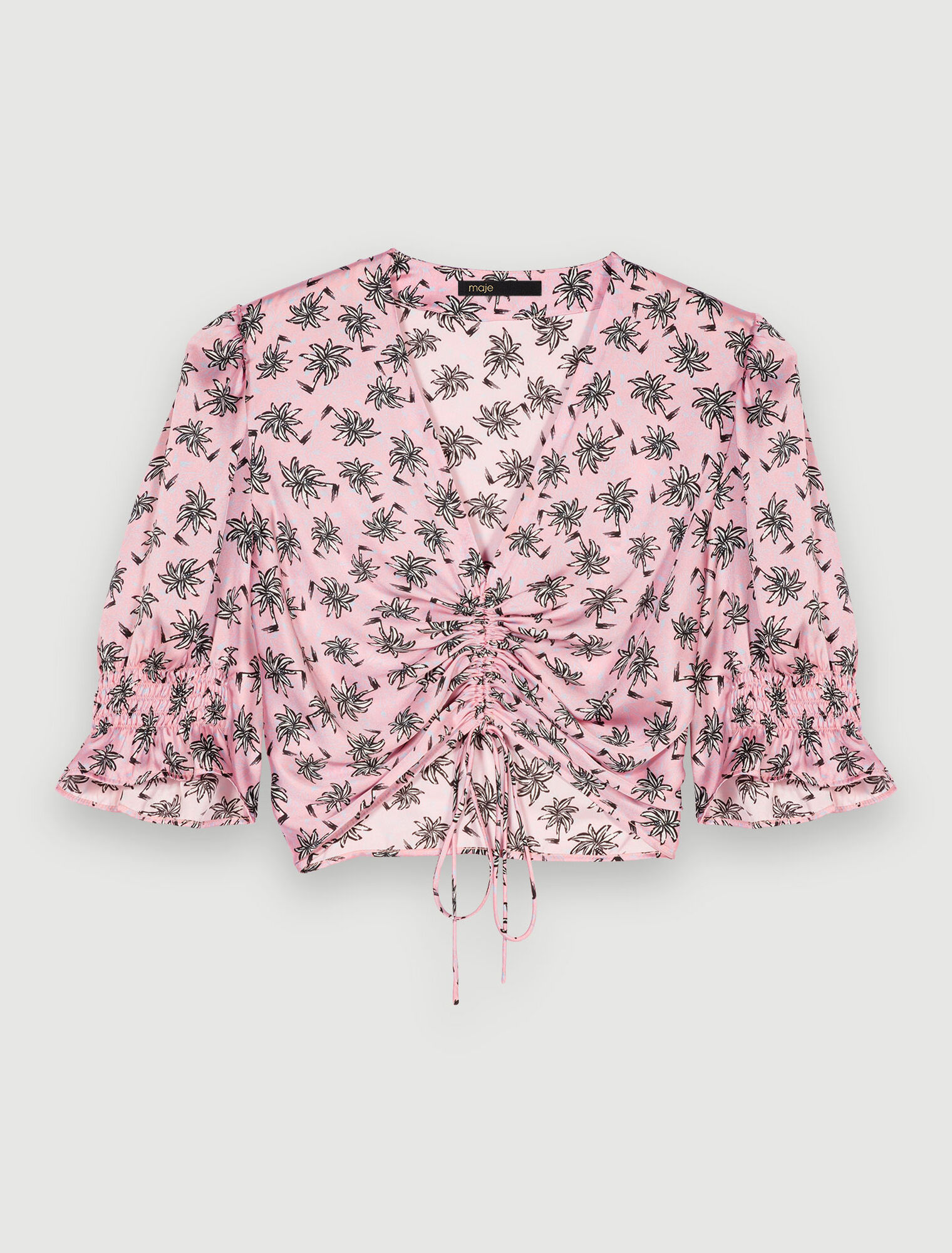 Palm-tree print crop top