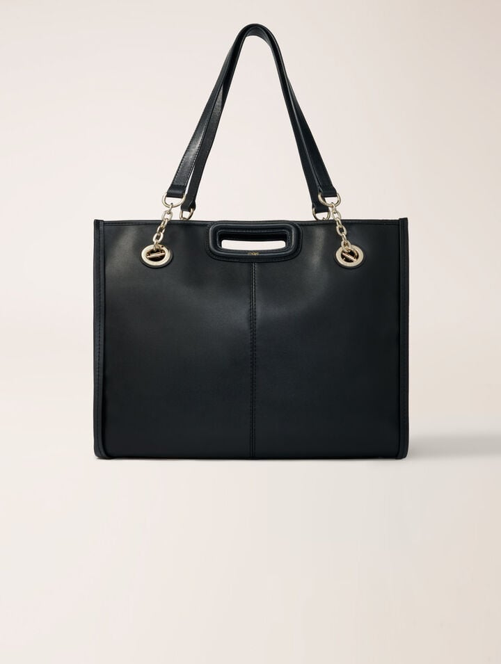 Leather tote bag