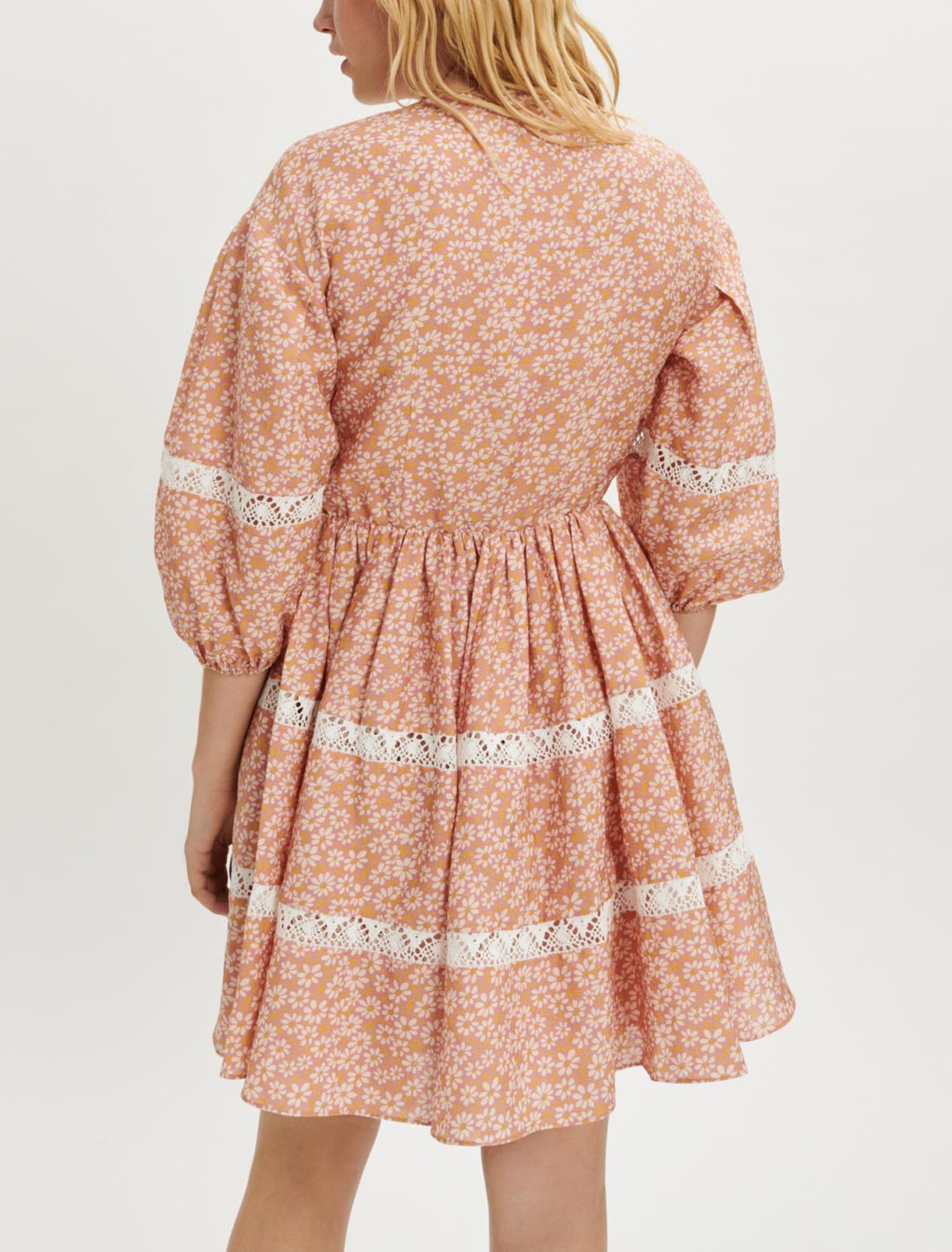 Printed lace braid dress
