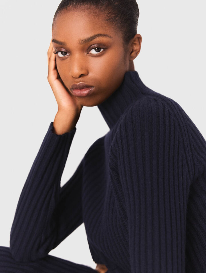 Knit dress with removable sweater