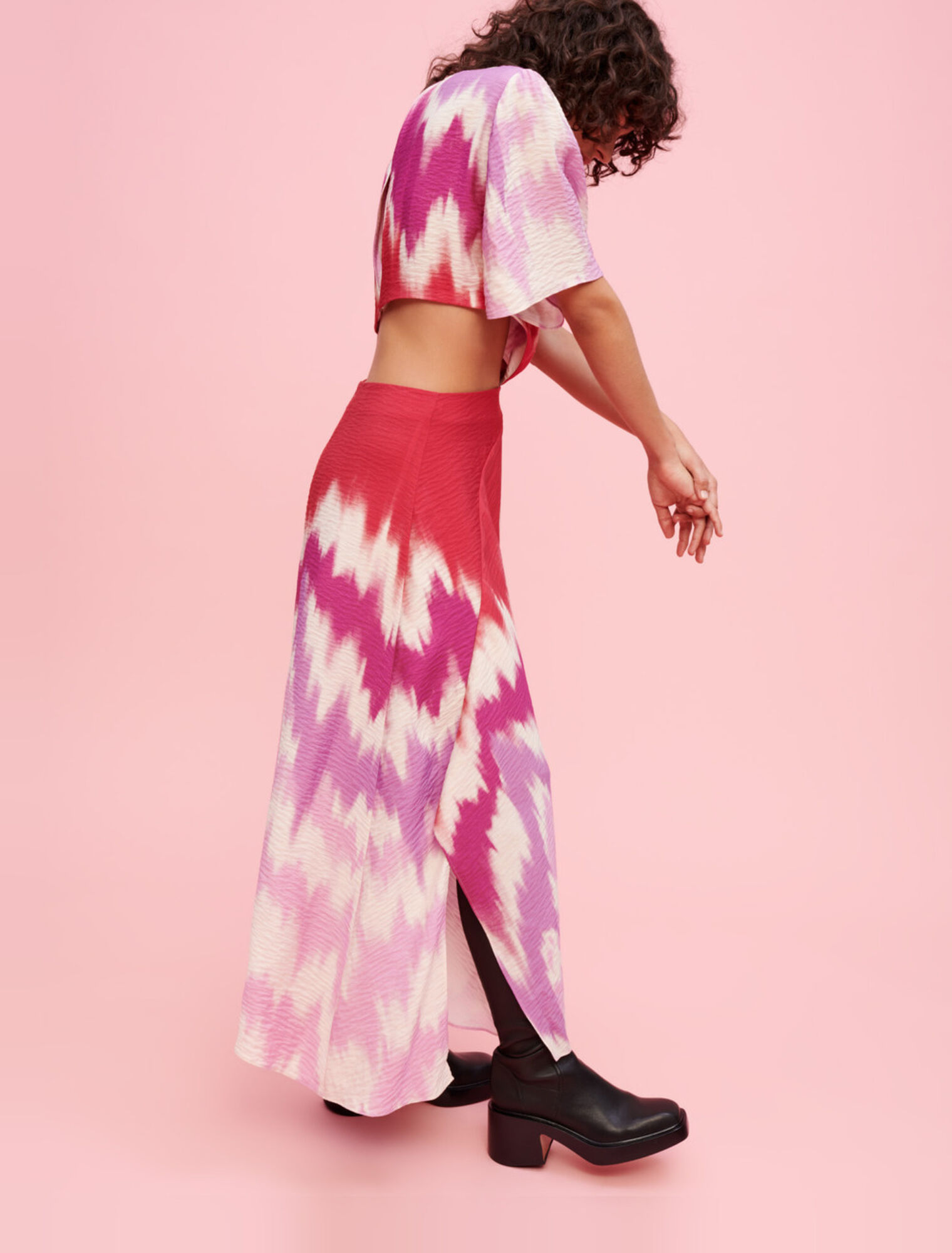 Tie and Dye asymmetrical scarf dress