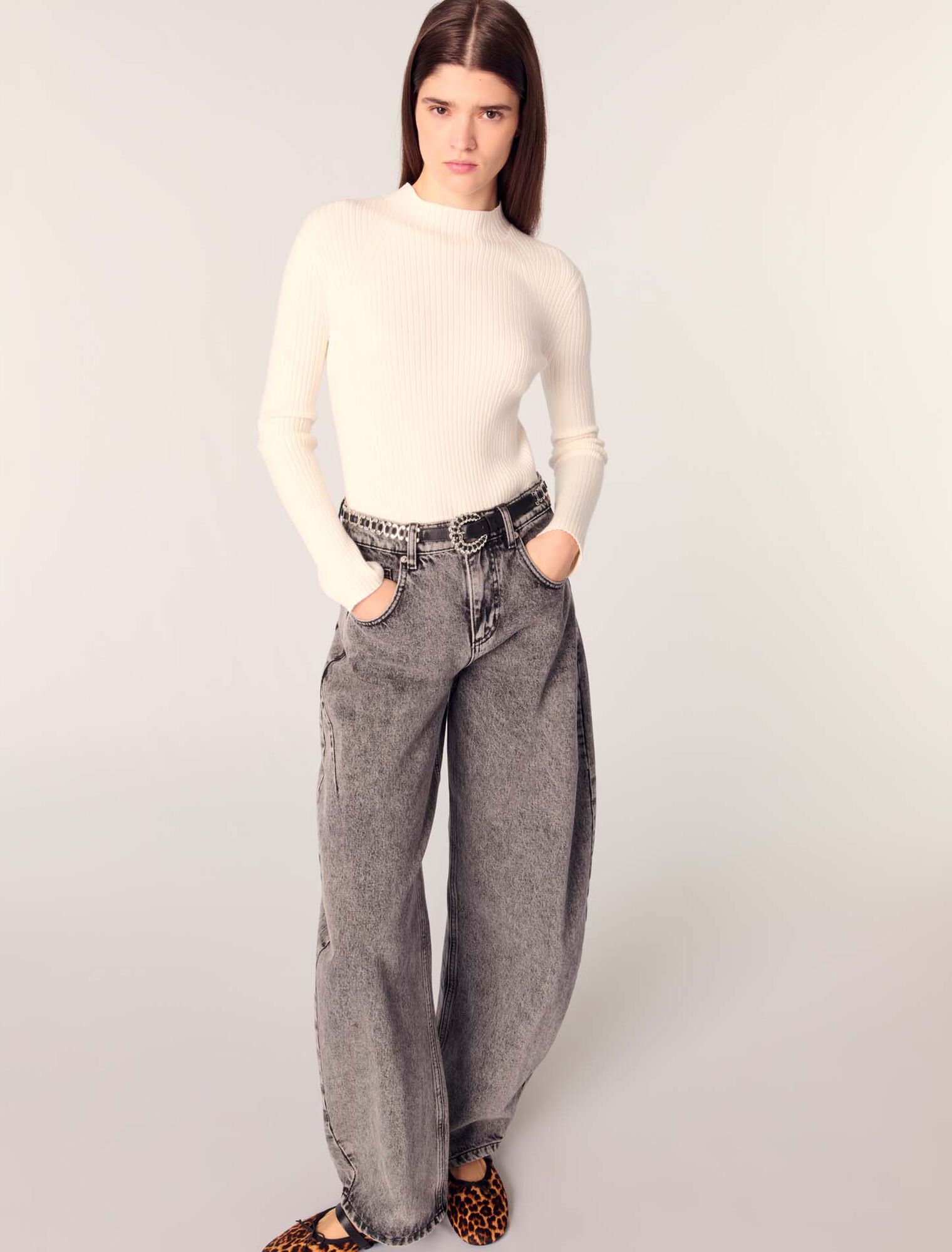 Rib knit jumper