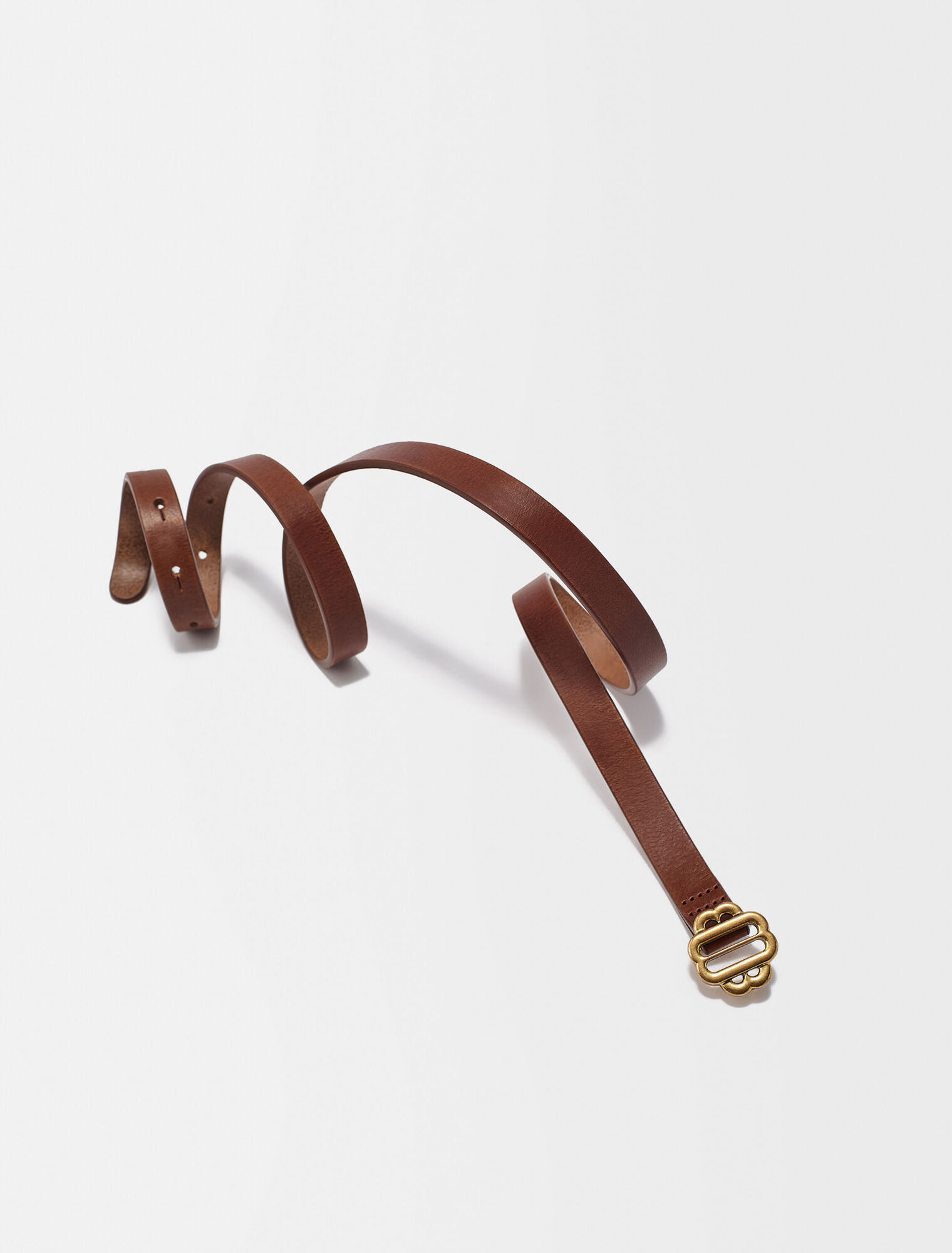 Thin leather belt