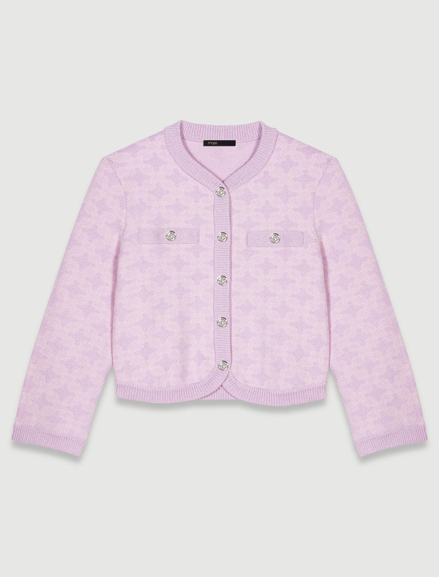 Cardigan in jacquard-effect knit