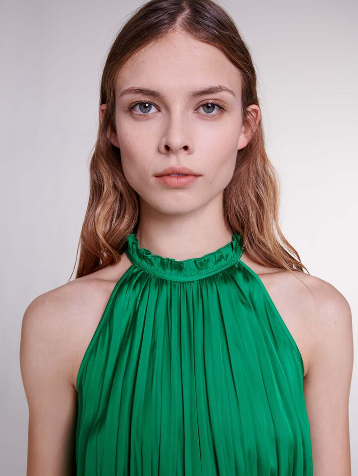 Pleated satin top