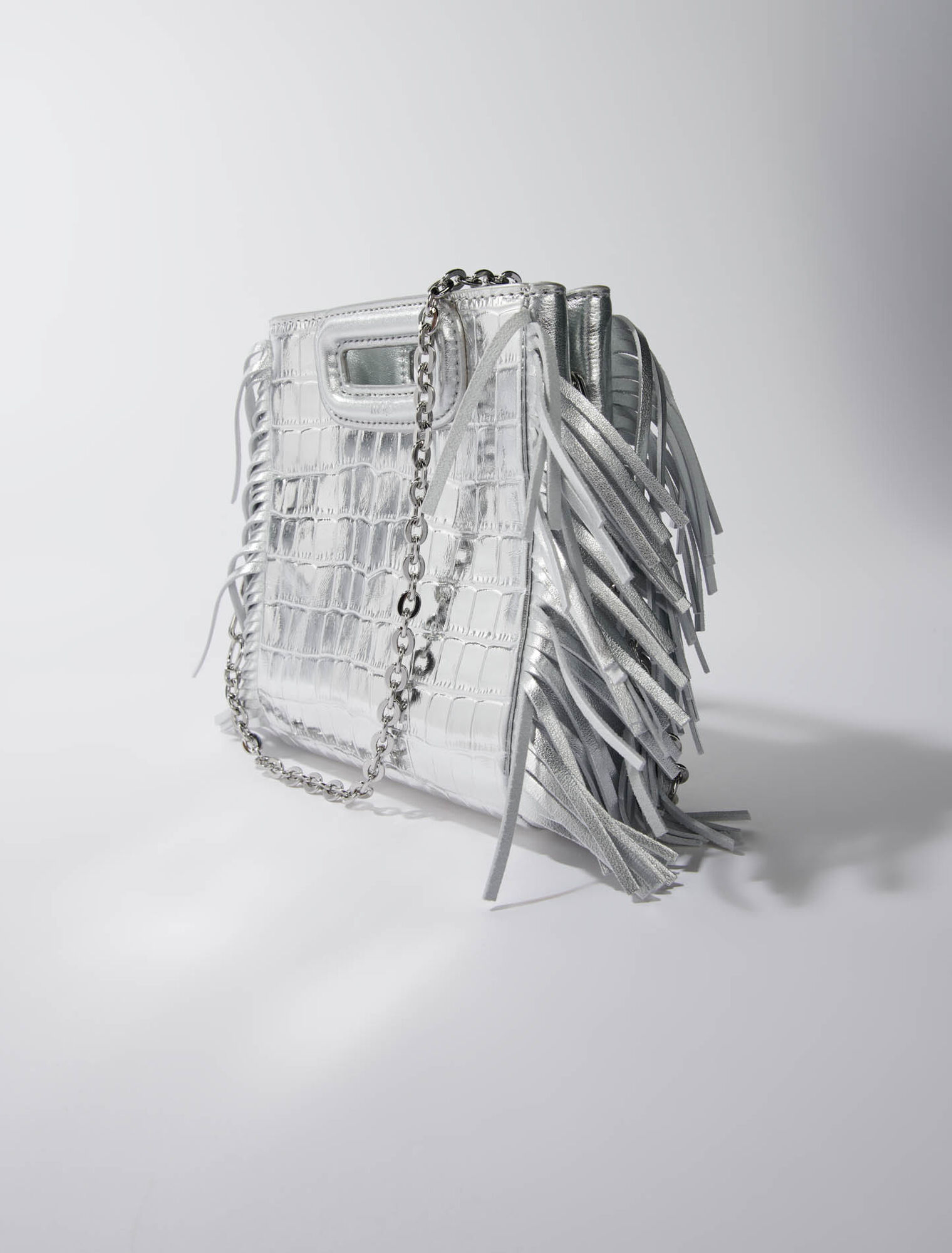 Embossed croc-effect leather mini M bag