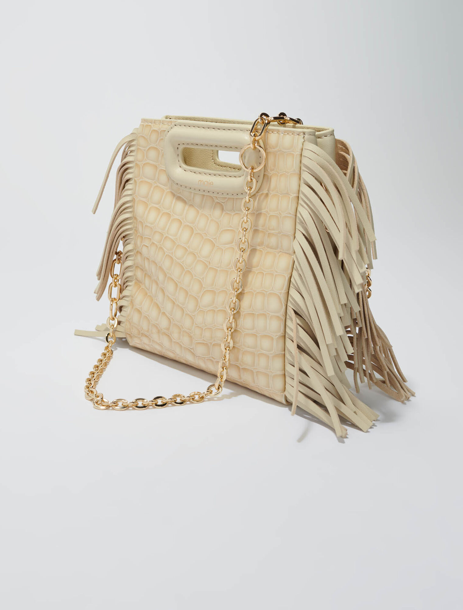 Mock croc leather mini M bag