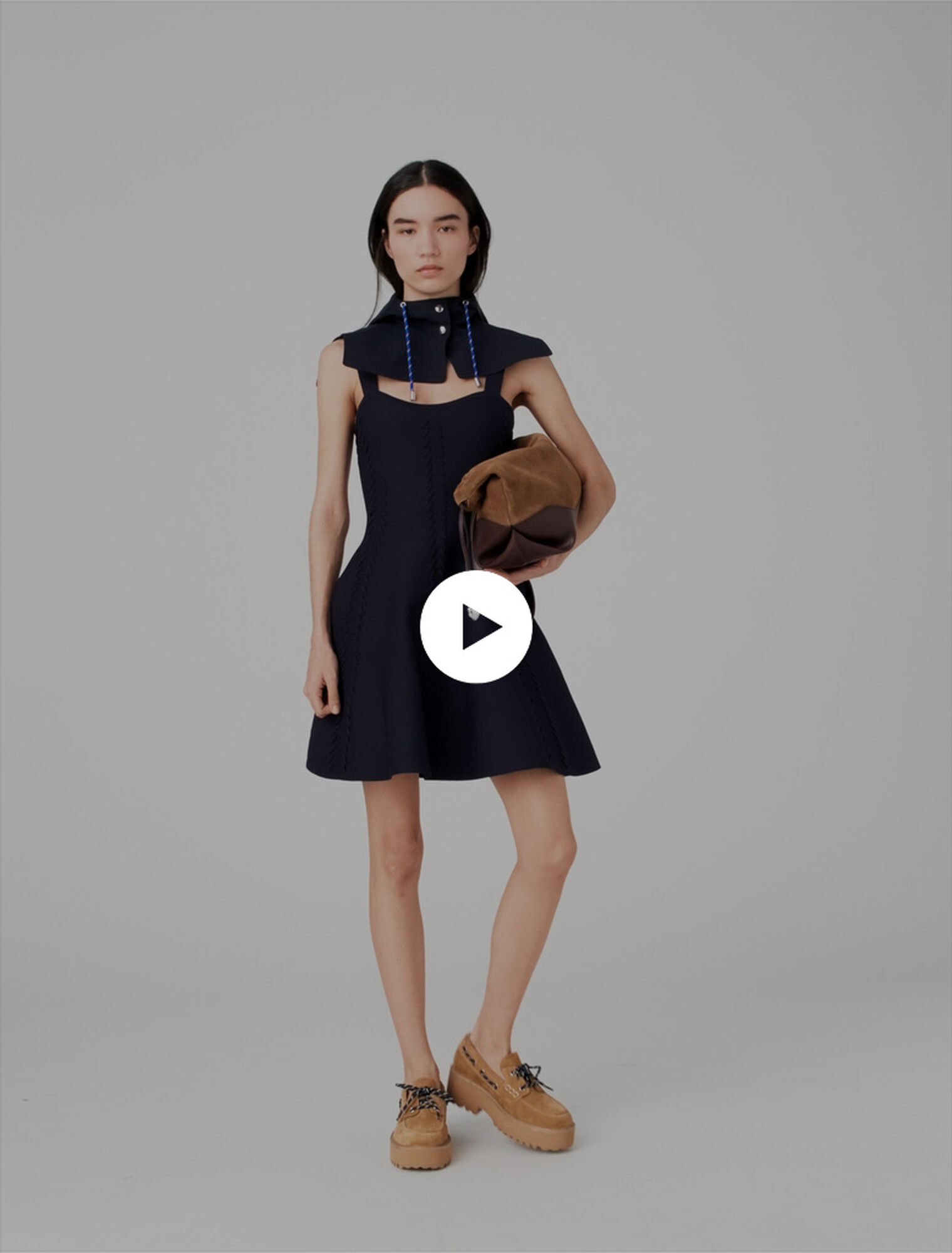 Mini knitted babydoll dress