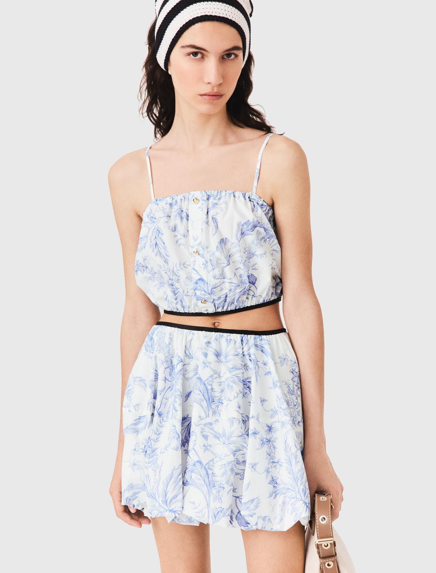 Printed balloon-effect skirt