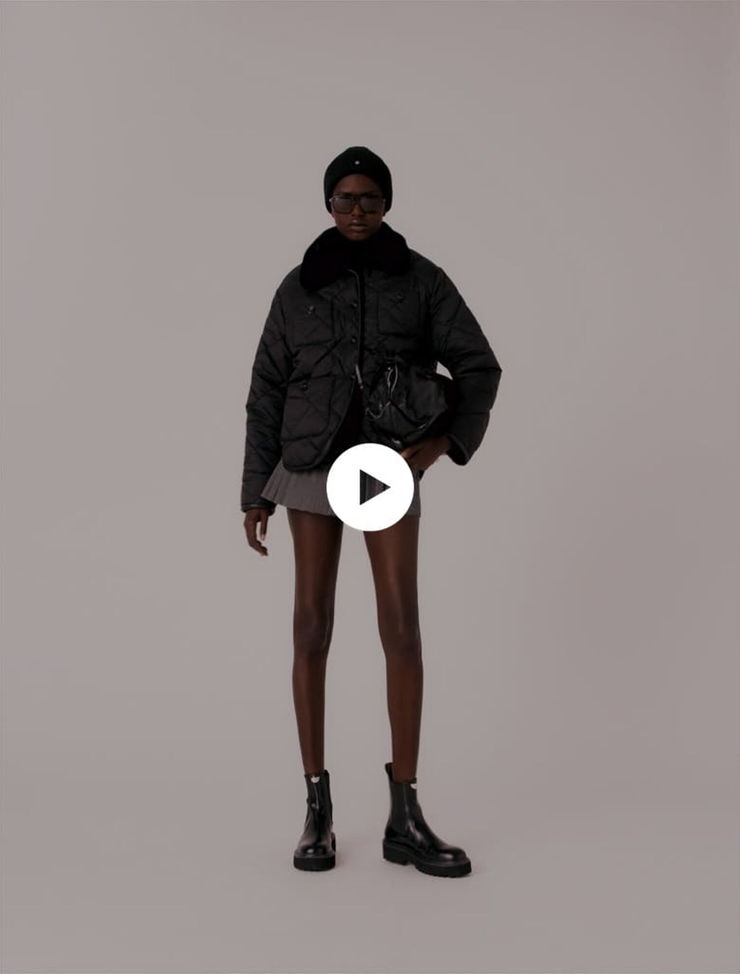 Reversible sequin puffer jacket