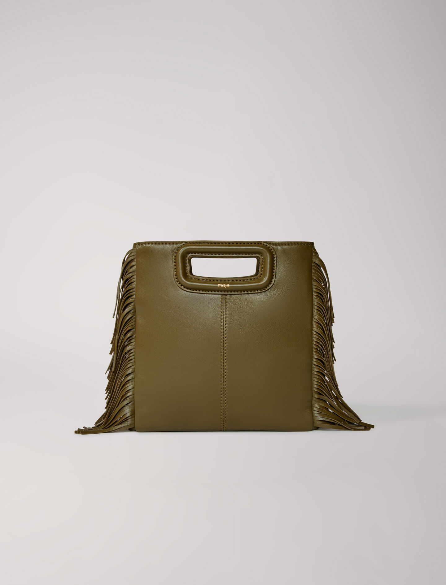 【MAJE】2WAYフリンジミニMバッグ グリーンレザー M mini bag in suede leather