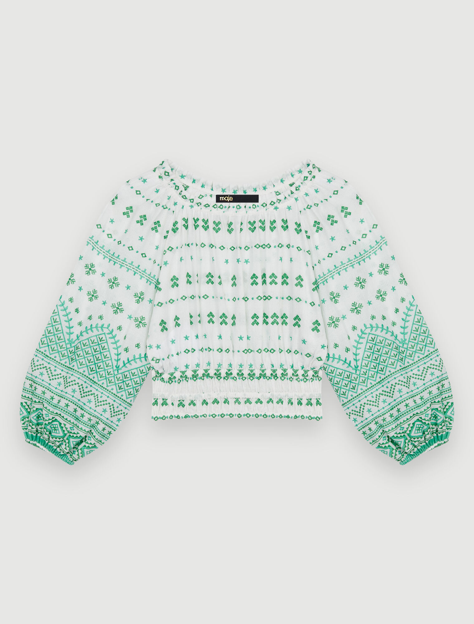 Fully embroidered cotton top