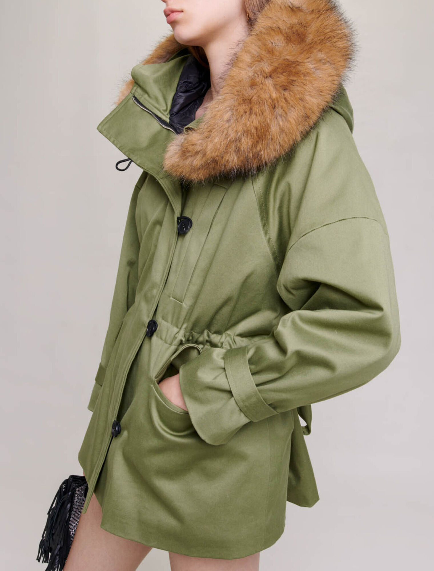 Short hooded parka