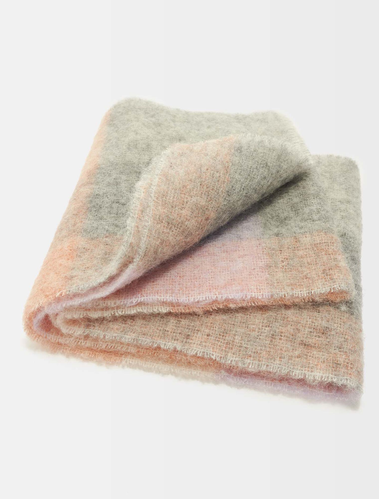 Checked wool and alpaca scarf