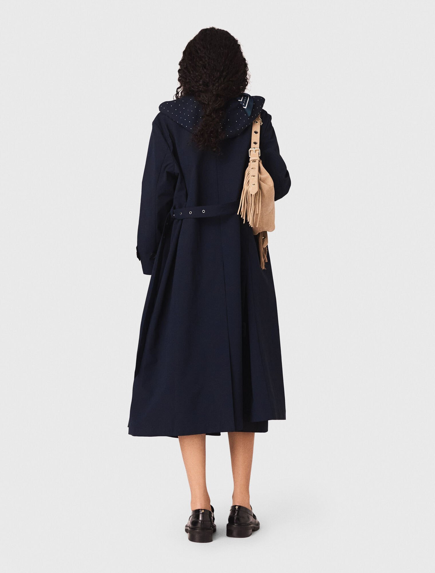 Removable rhinestone-hood trench