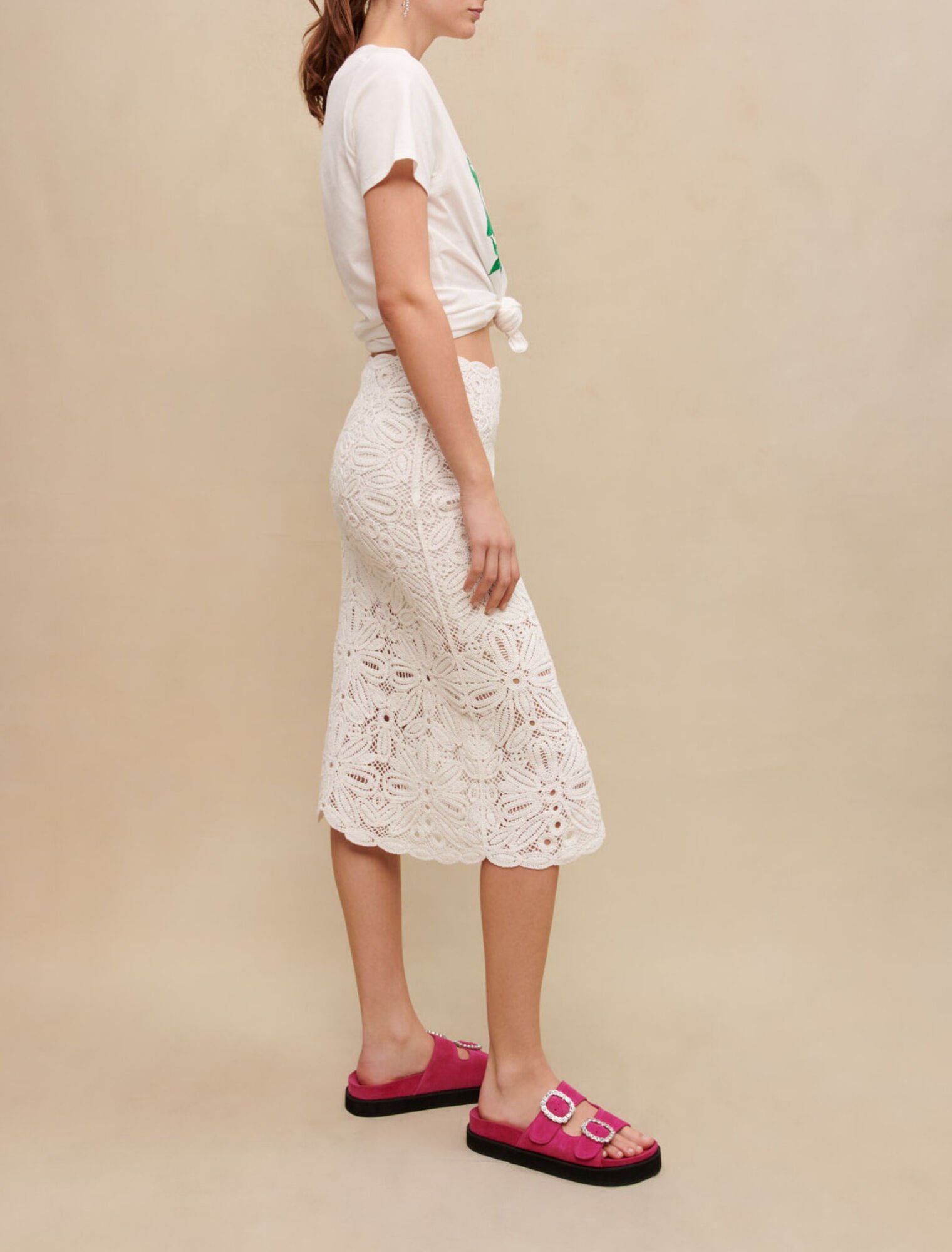 Knit midi skirt