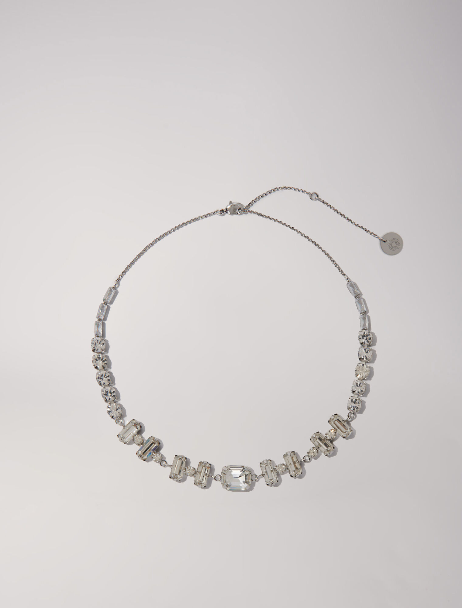 Gold rhinestone choker necklace