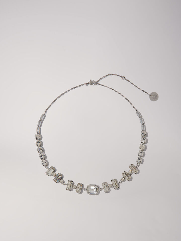 Gold rhinestone choker necklace
