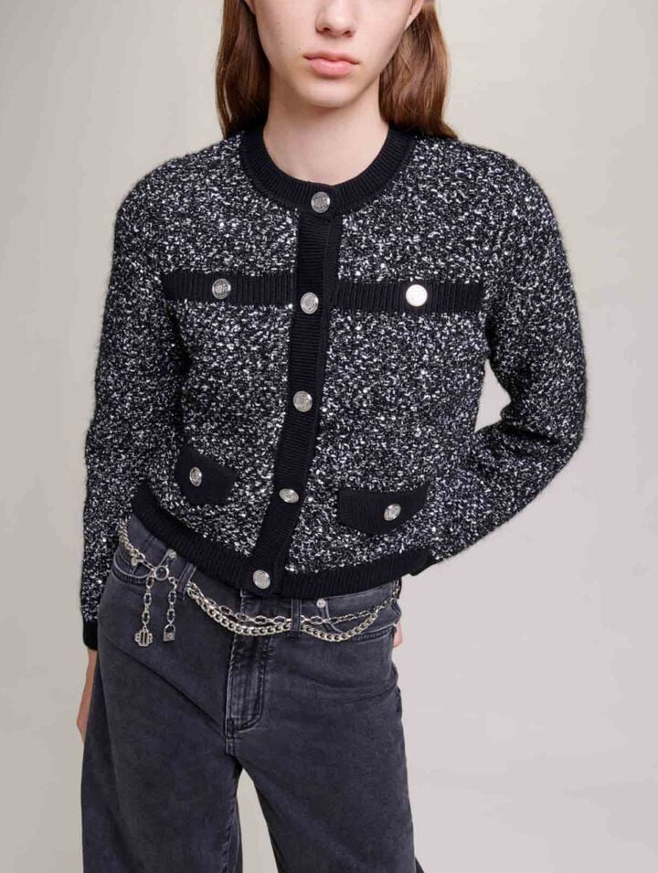 Short tweed-effect cardigan