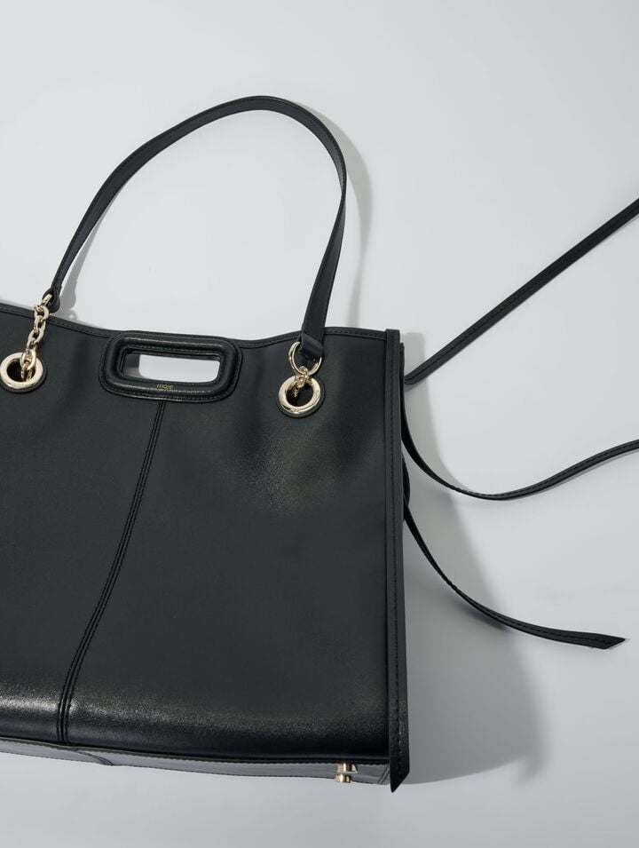 Leather tote bag