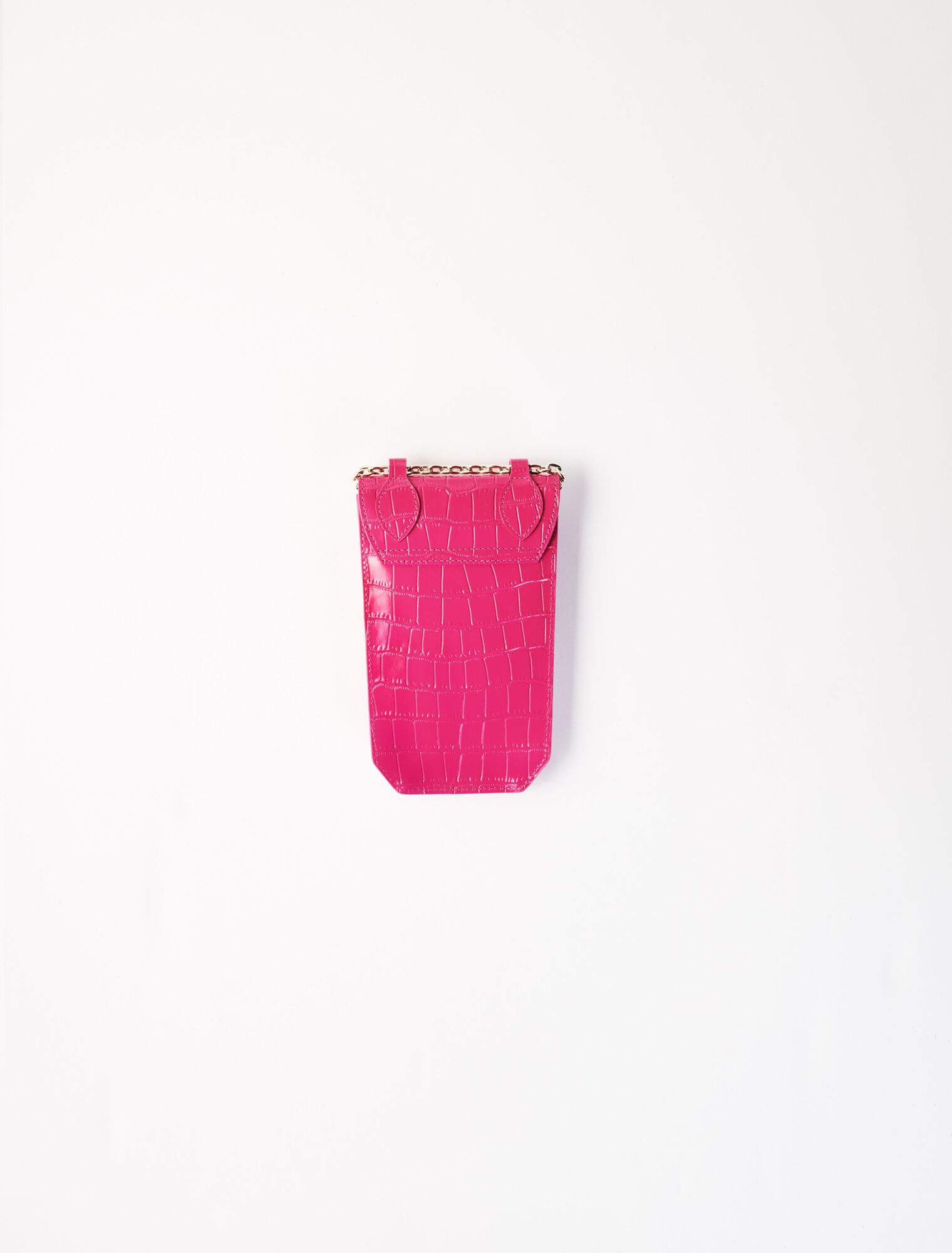 Croco embossed leather phone holder