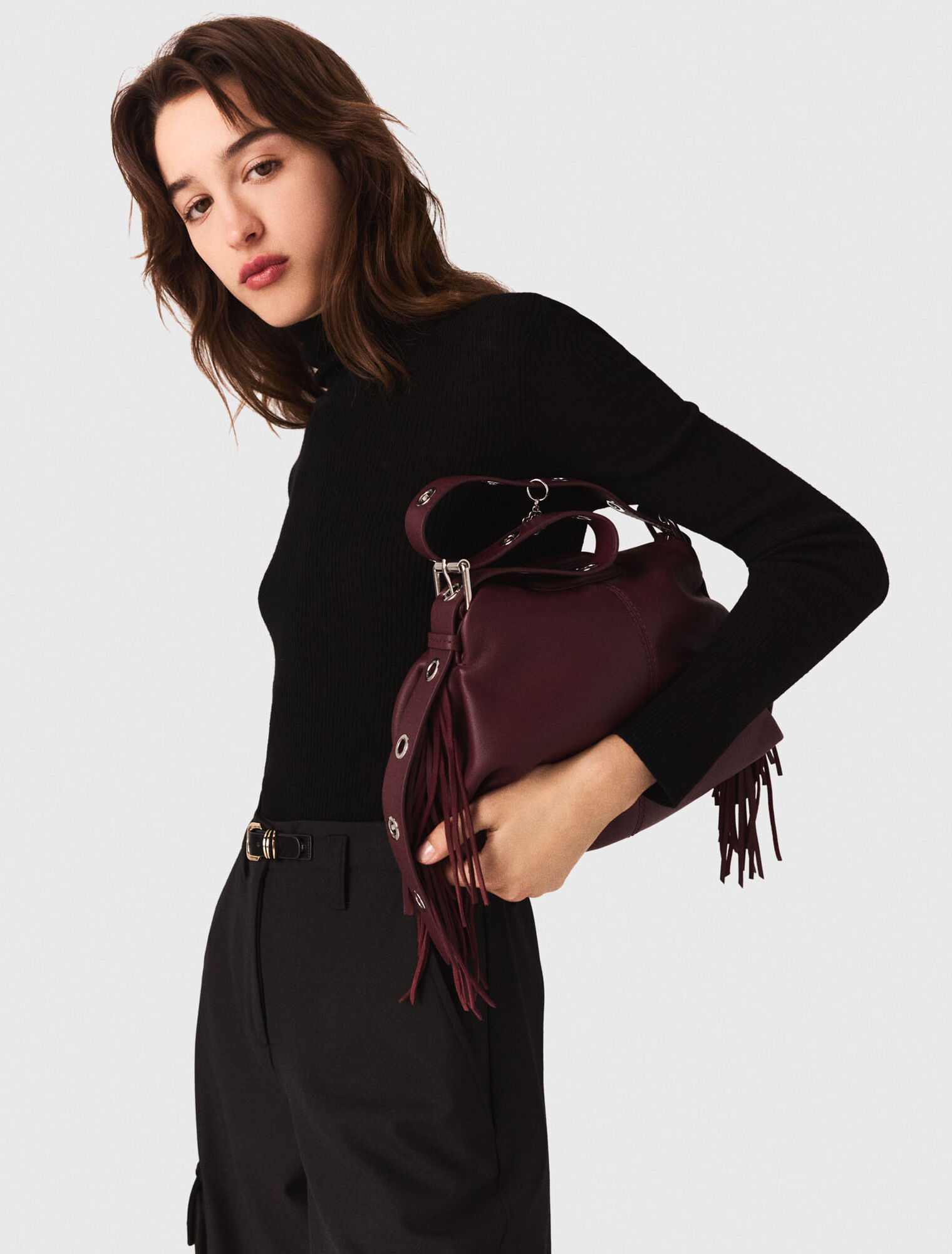 Second-skin sweater with a high neck