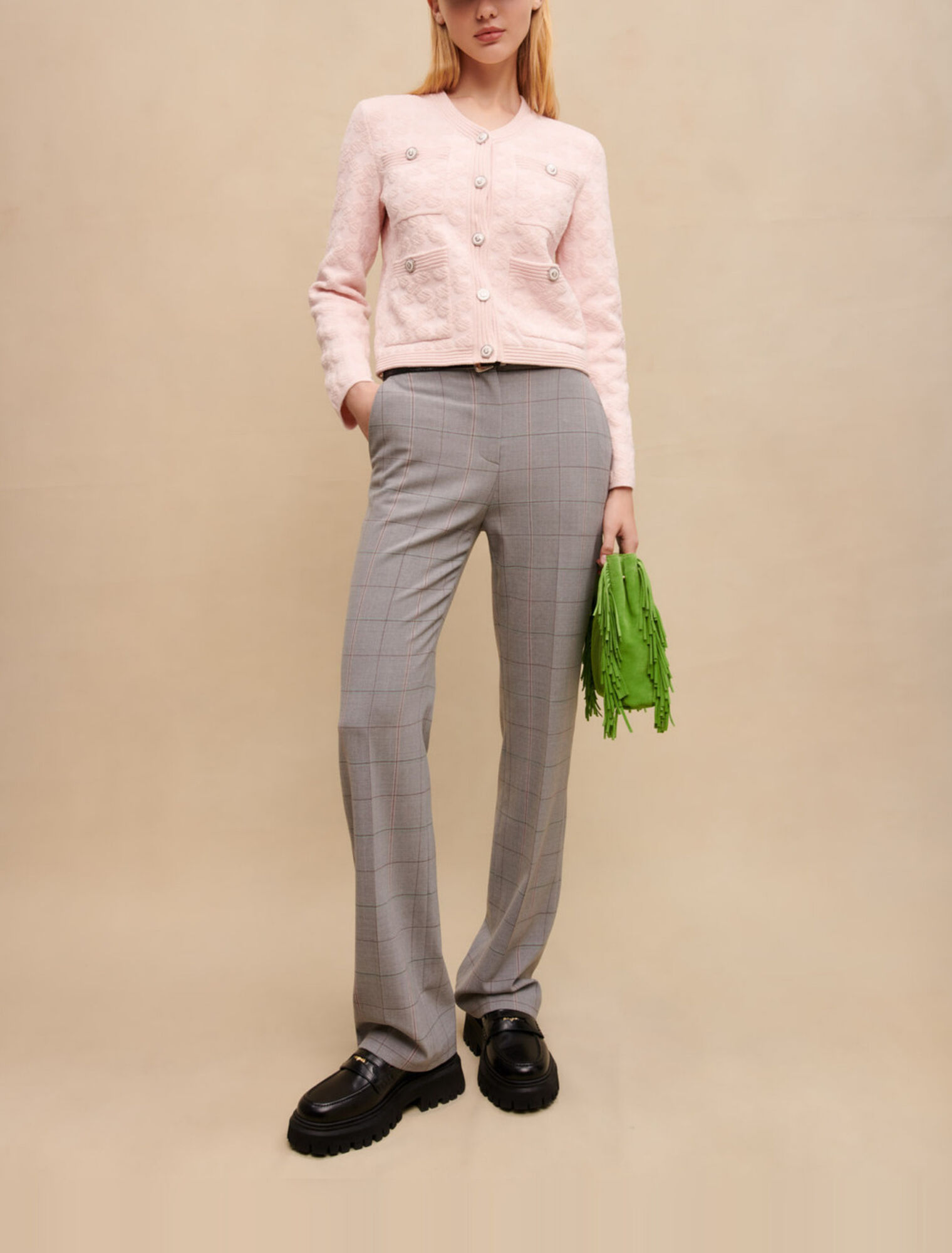Straight-leg suit pants
