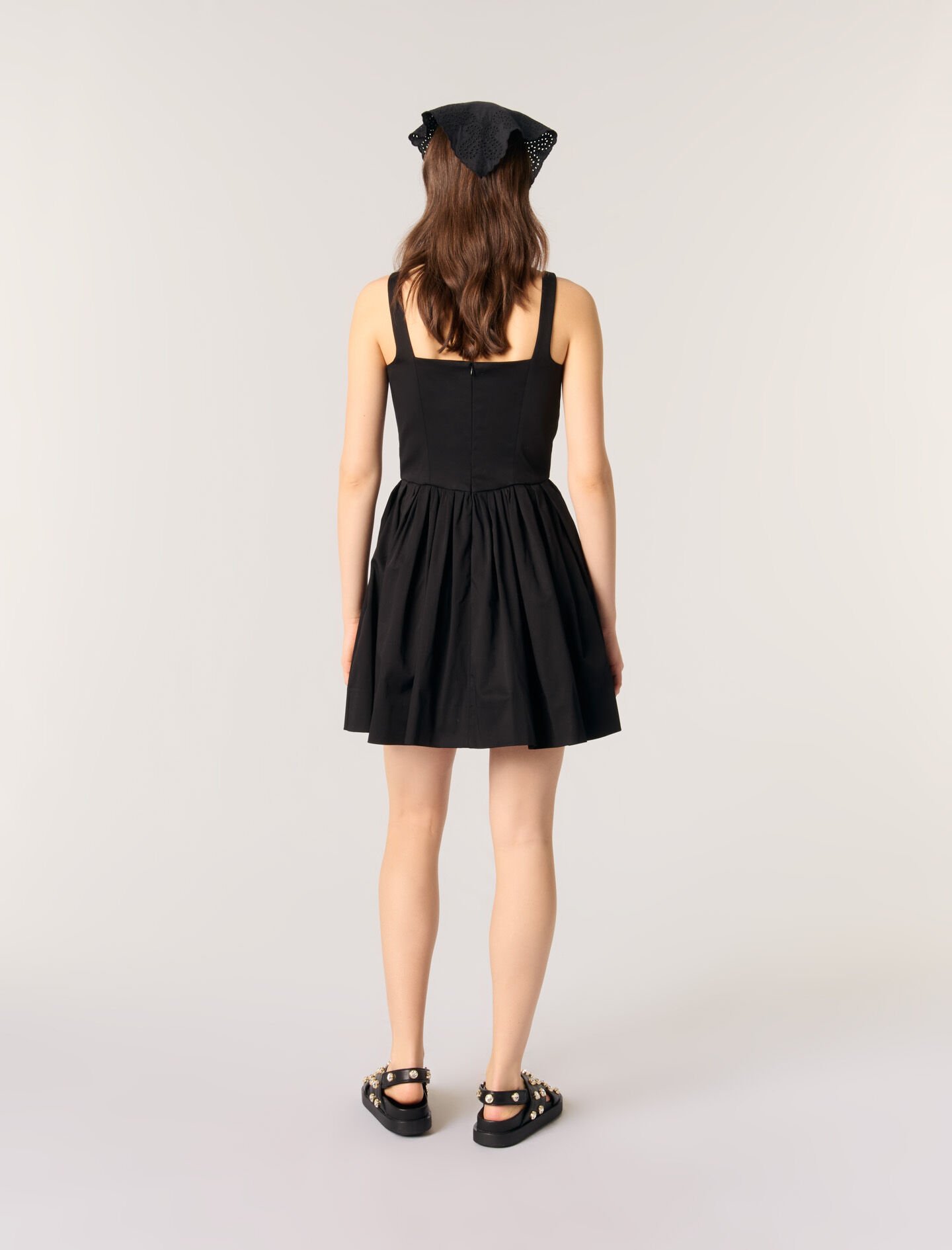 Mini cotton dress Black / Gray For Women | Maje