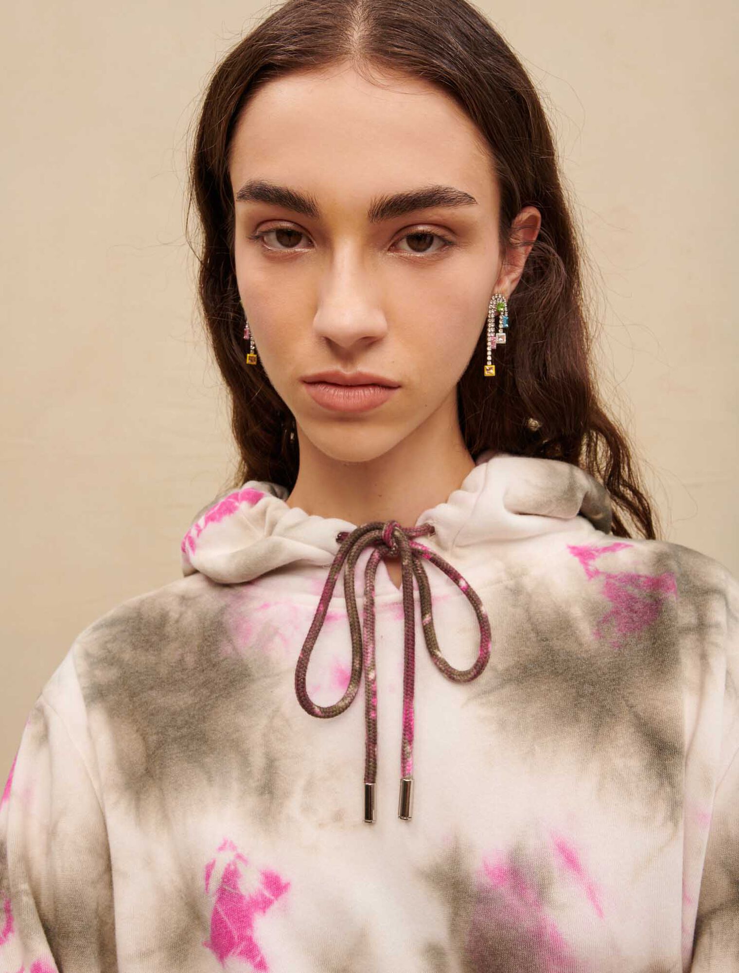 Tie-dye fleece sweatshirt