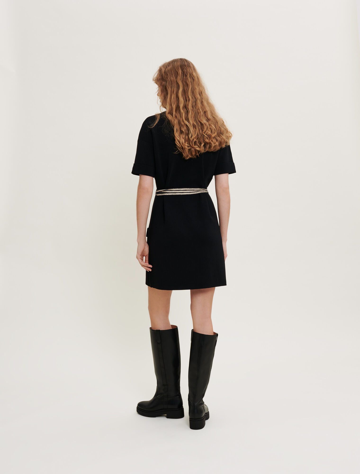 Belted knit dress