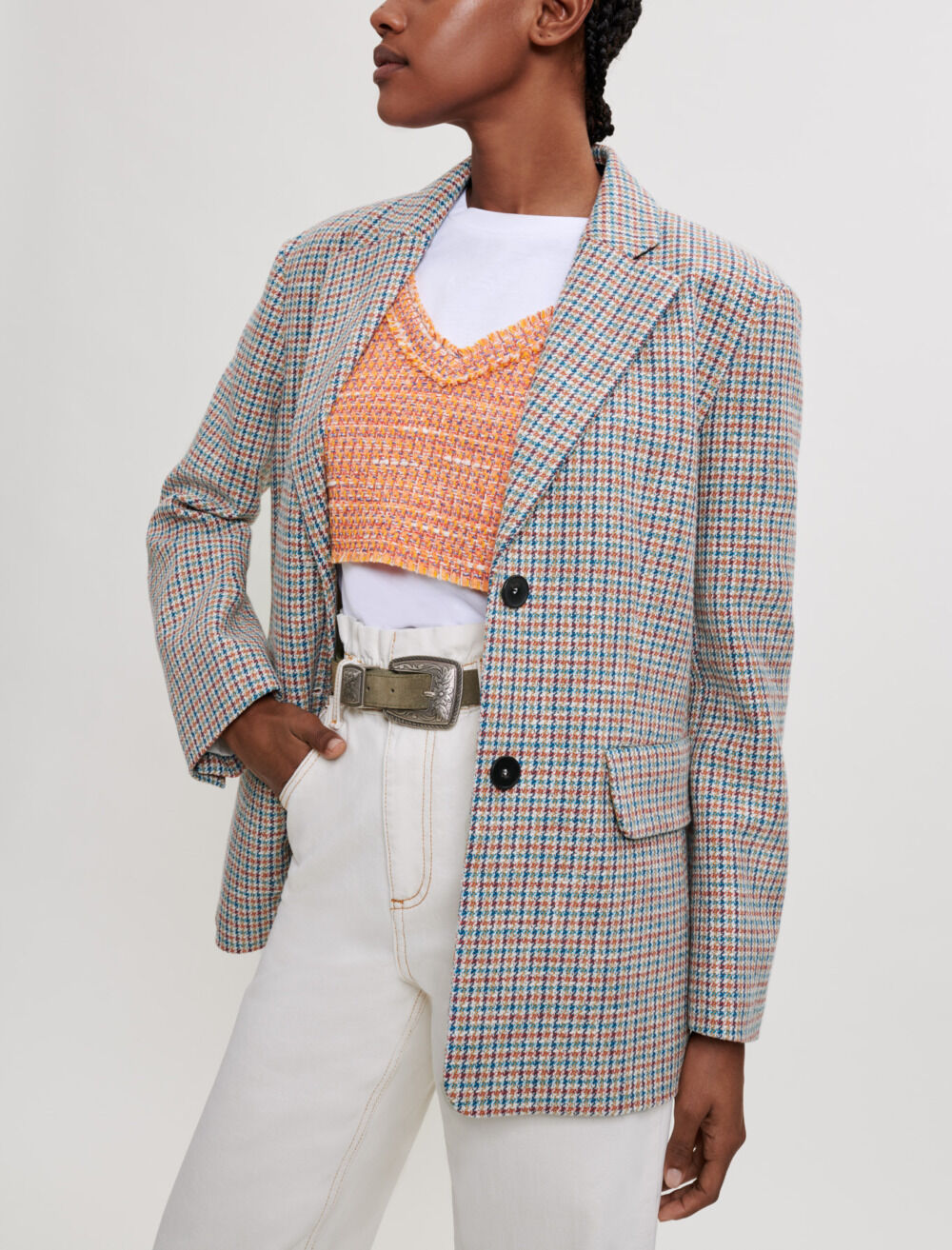 Houndstooth pattern suit jacket Houndstooth pattern suit jacket