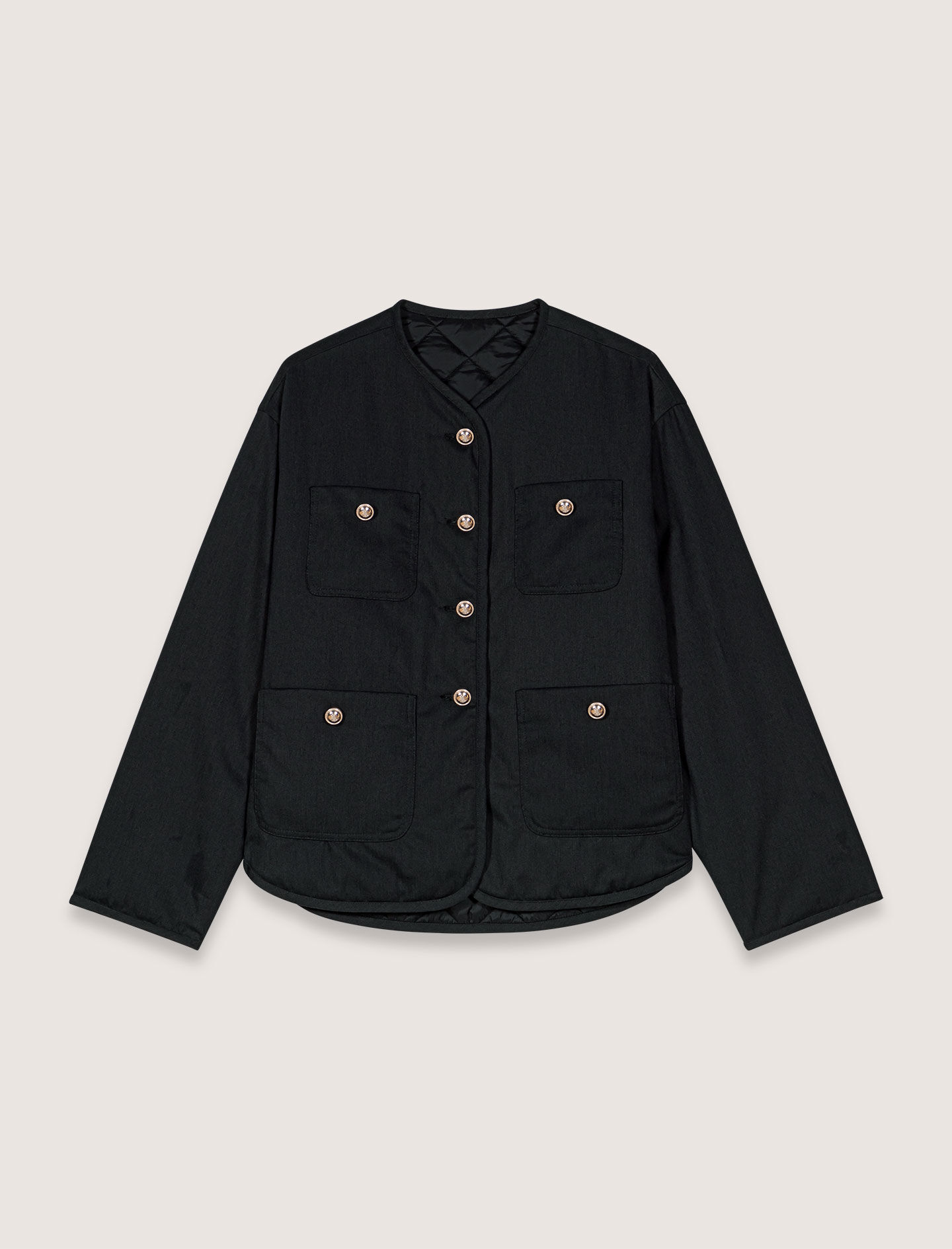 ファッションデザイナー Reversible quilted Maje | Women For Gray / Black coat ジャケット・アウター
