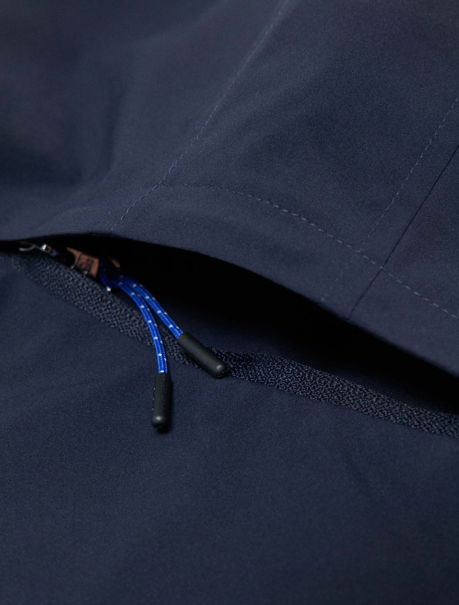 Waterproof drawstring hood