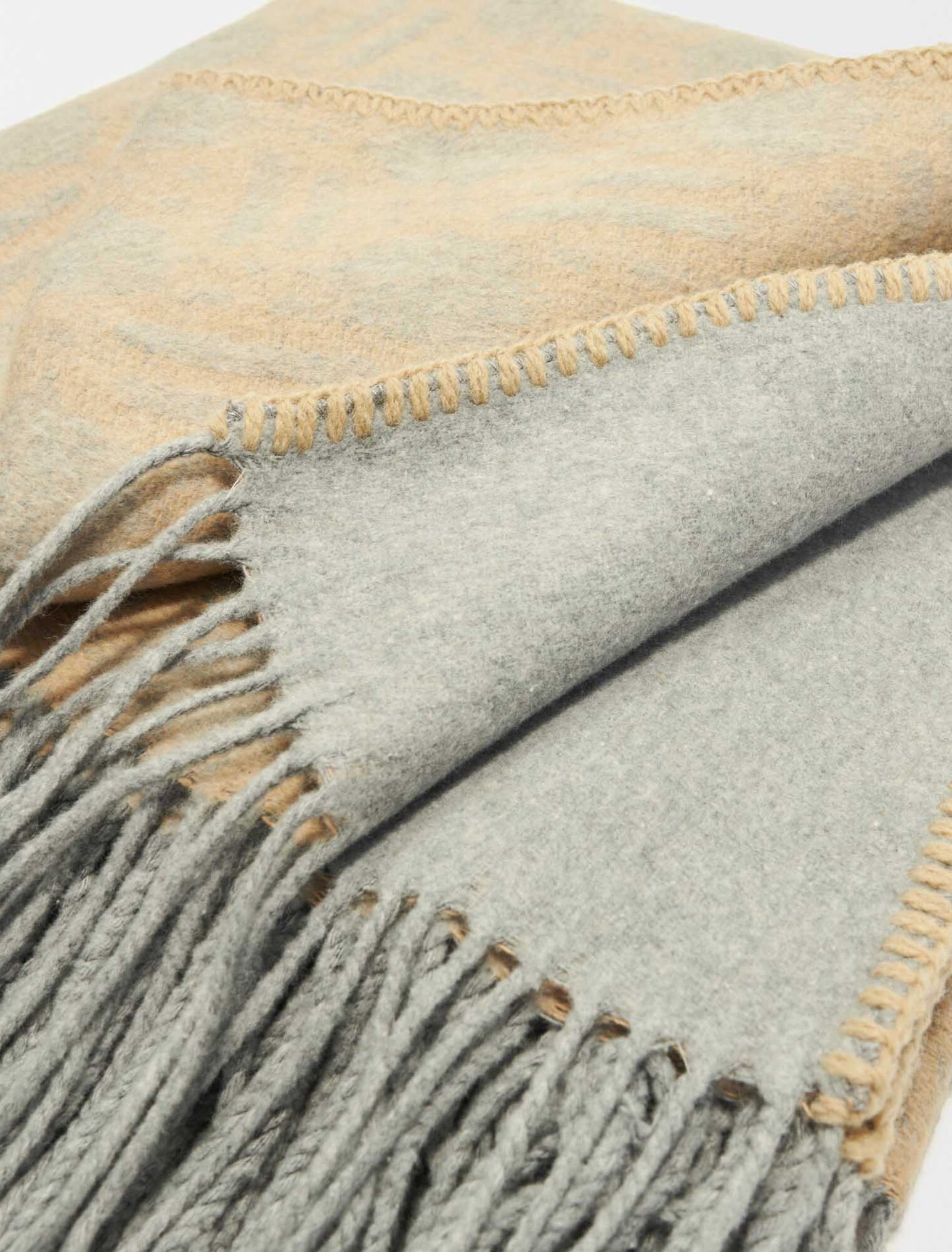 Maje Clover jacquard knit poncho