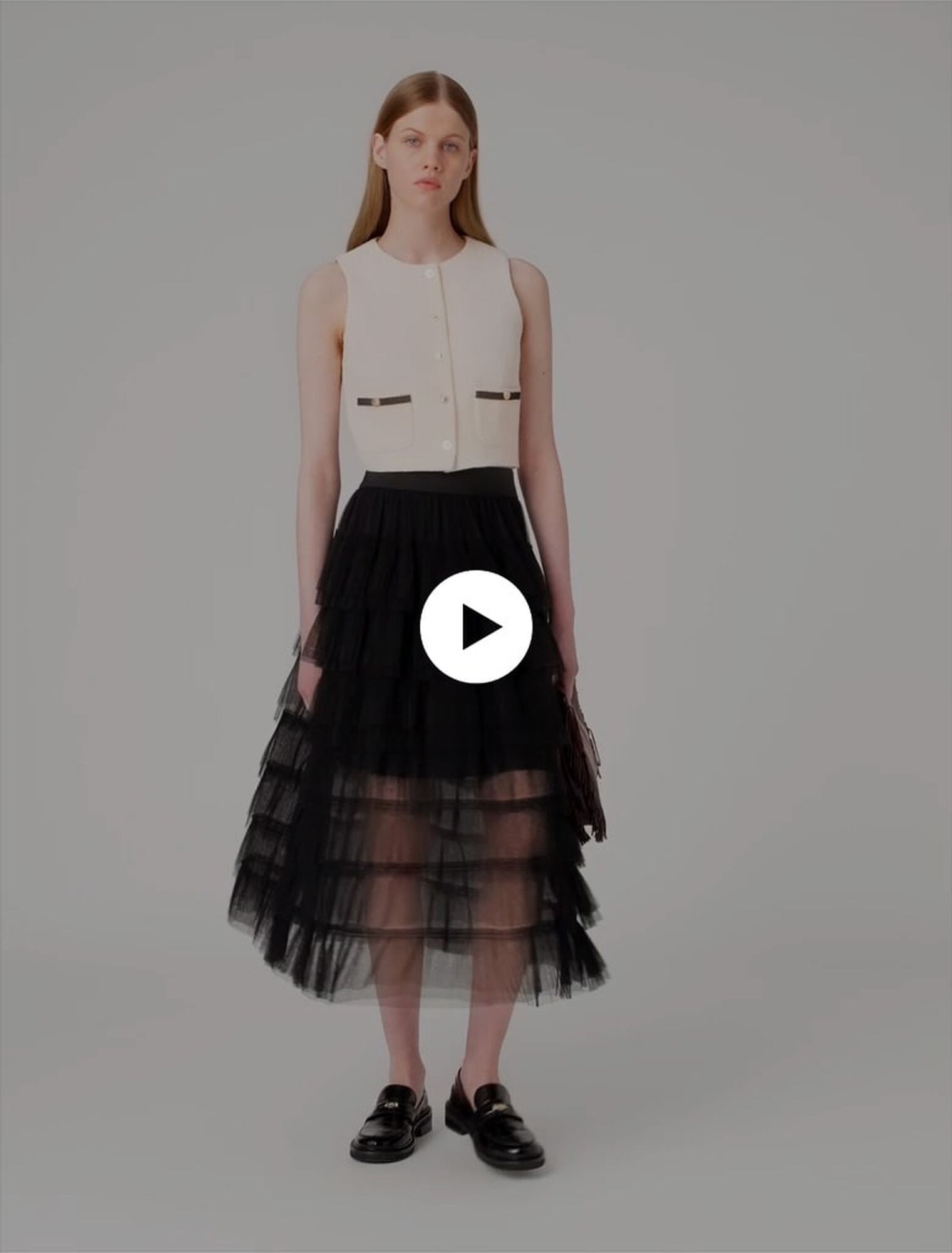 Tulle midi skirt