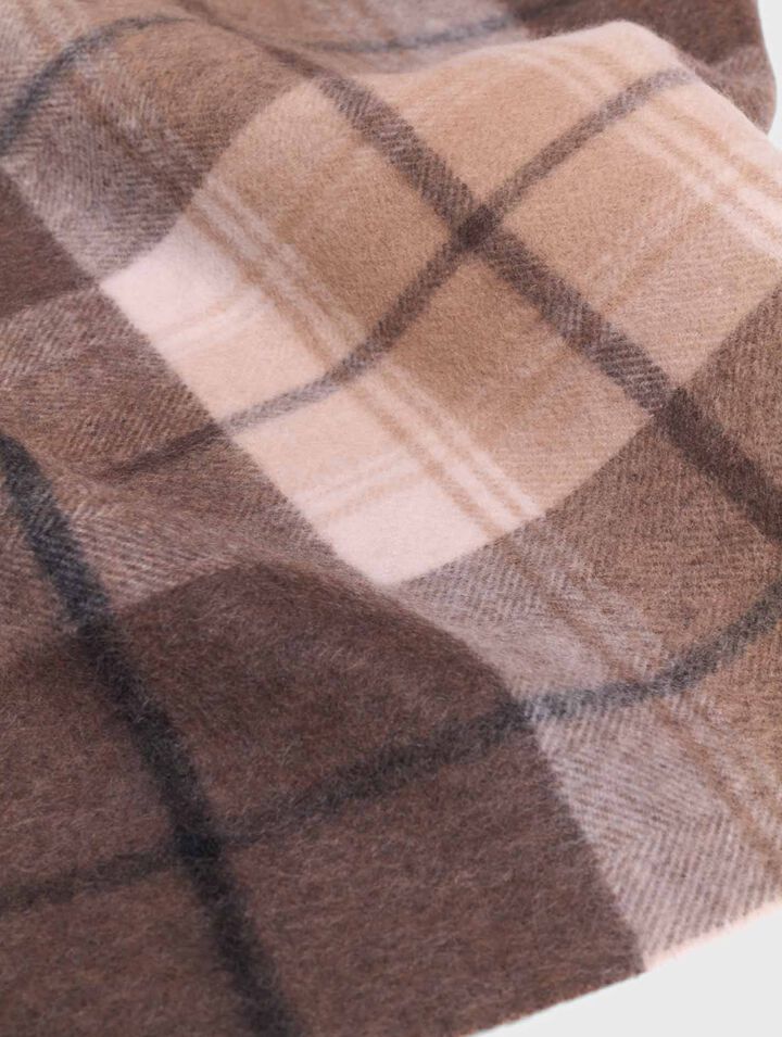 Wool check scarf