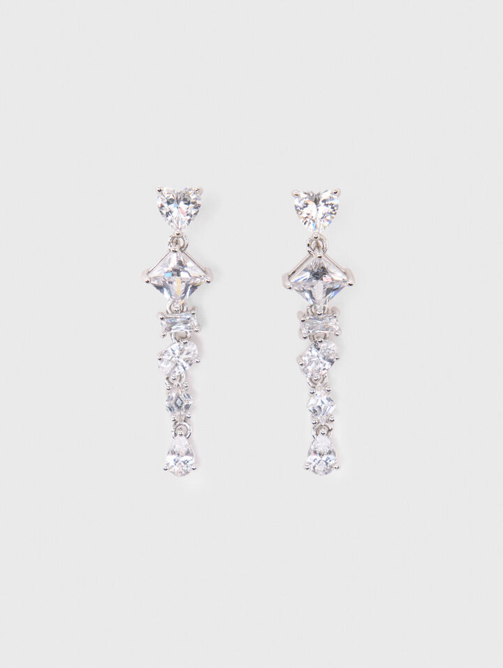 Rhinestone heart earrings