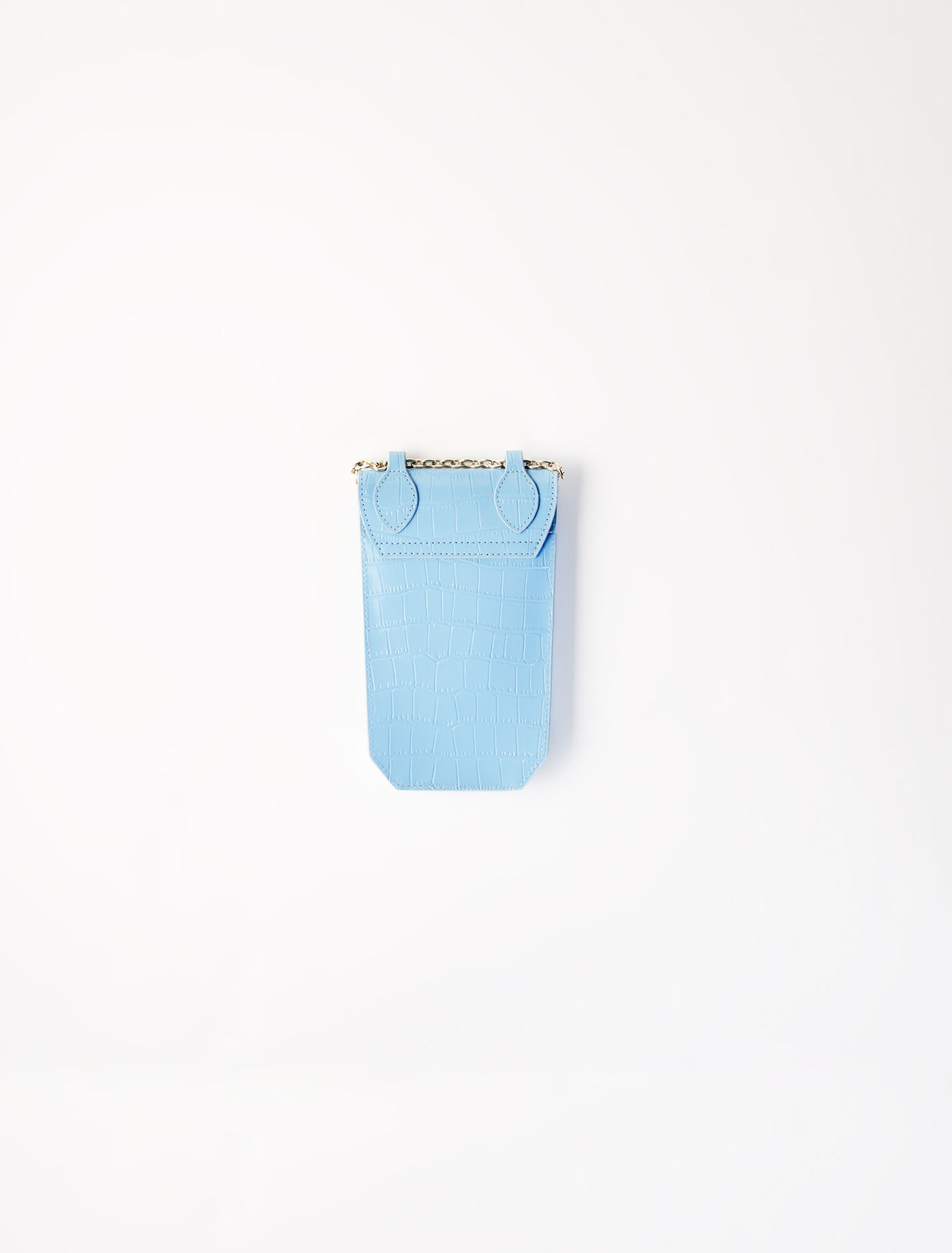Croco embossed leather phone holder
