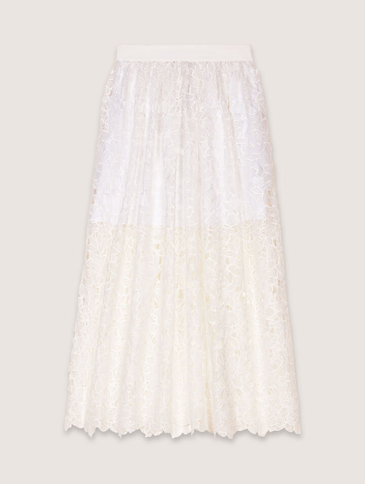Floral lace maxi skirt