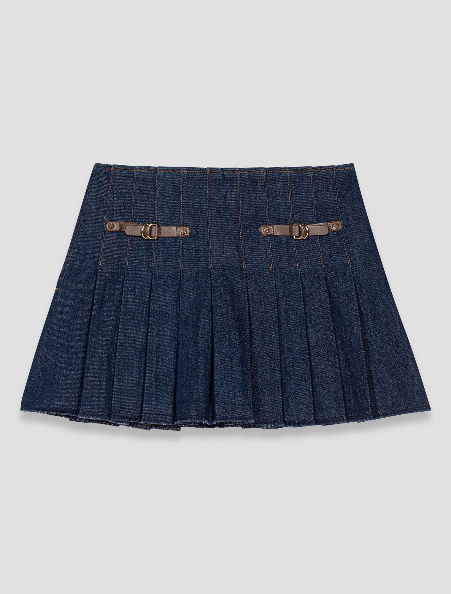 Short denim skirt with lining